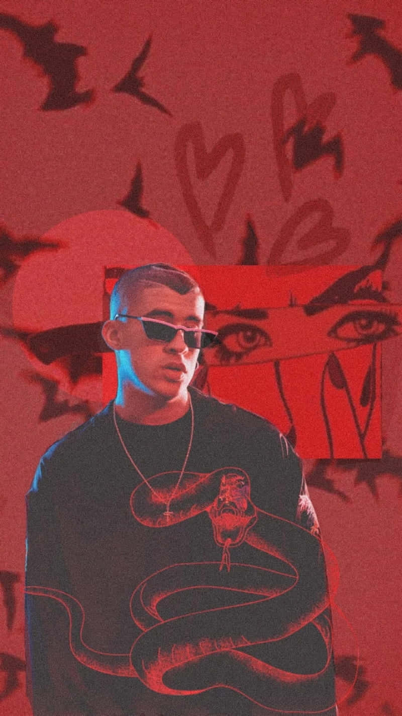 Bad Bunny, red aesthetic, sunglasses, HD Phone Wallpaper