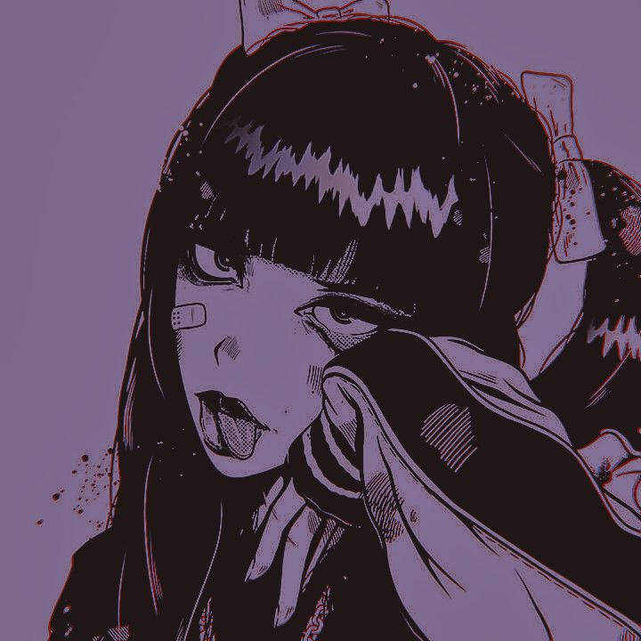 anime girl, dark hair, bandages on her face, SD Desktop Wallpaper