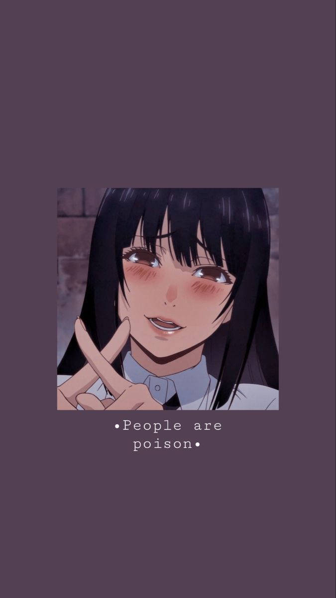 Bad Girl Anime, black hair, rosy cheeks, SD Phone Wallpaper