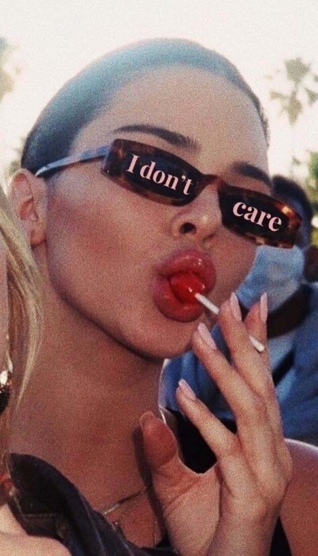 Baddie Girl, red lollipop, sunglasses, HD Phone Wallpaper