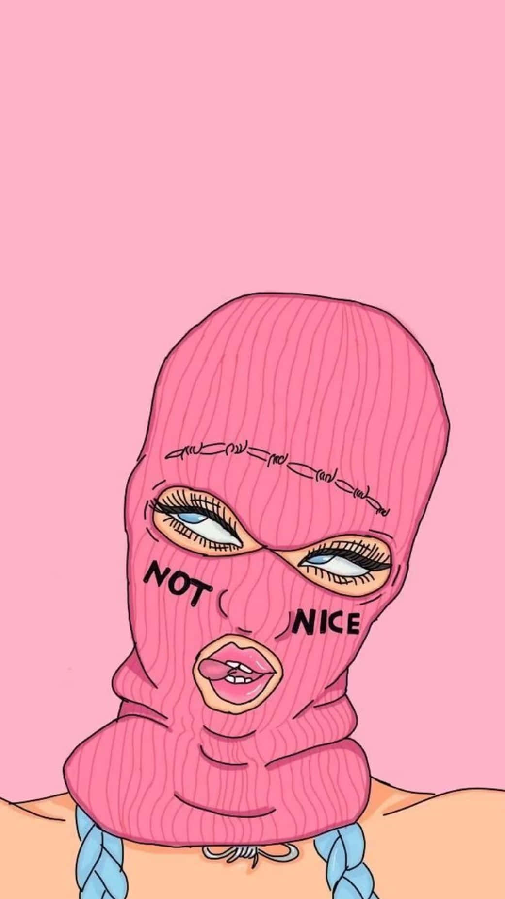 baddie girl, hot pink, pink balaclava, HD Phone Wallpaper
