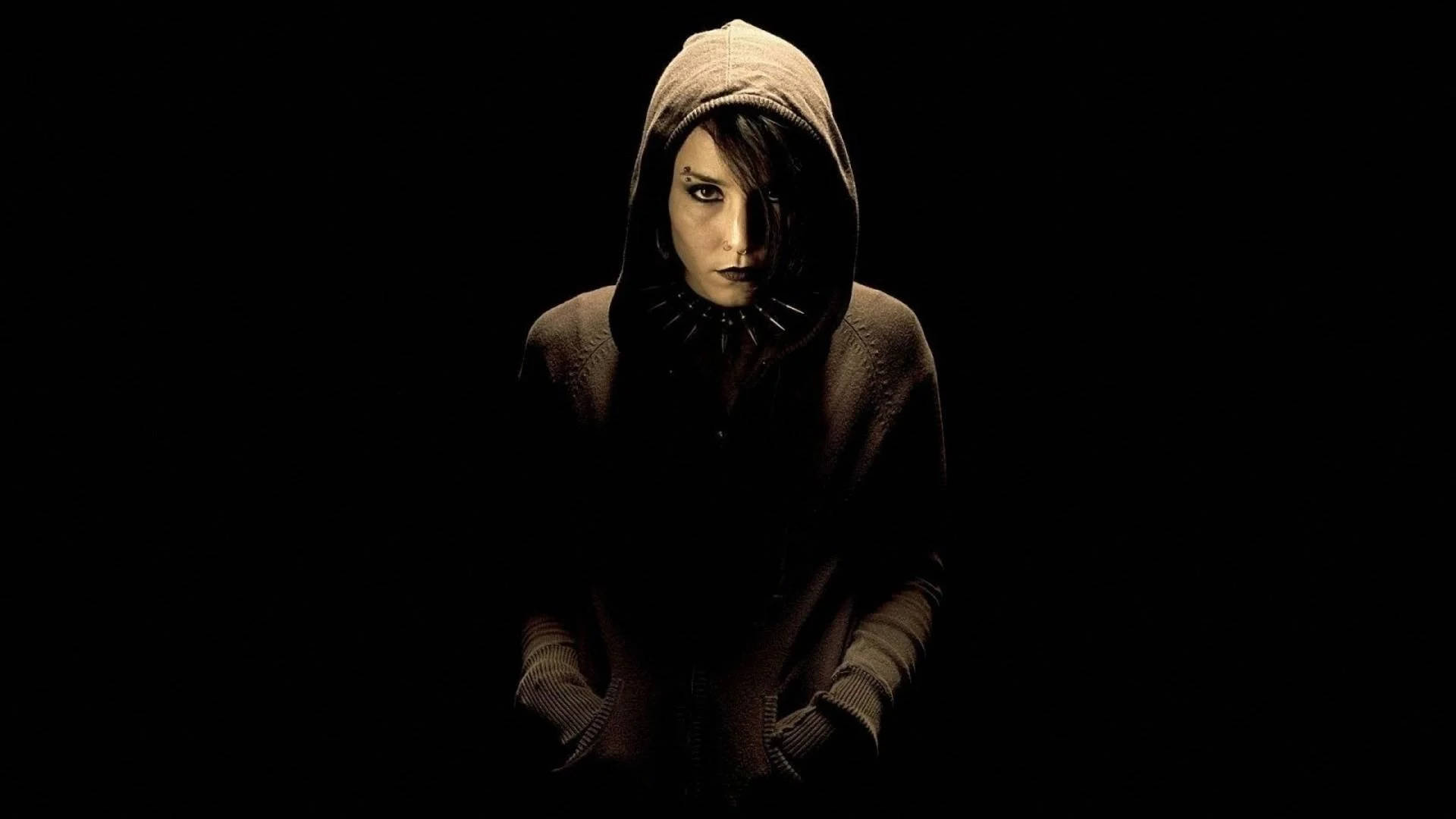 Bad Girl Hoodie, dark hoodie, black background, Full HD Desktop Wallpaper