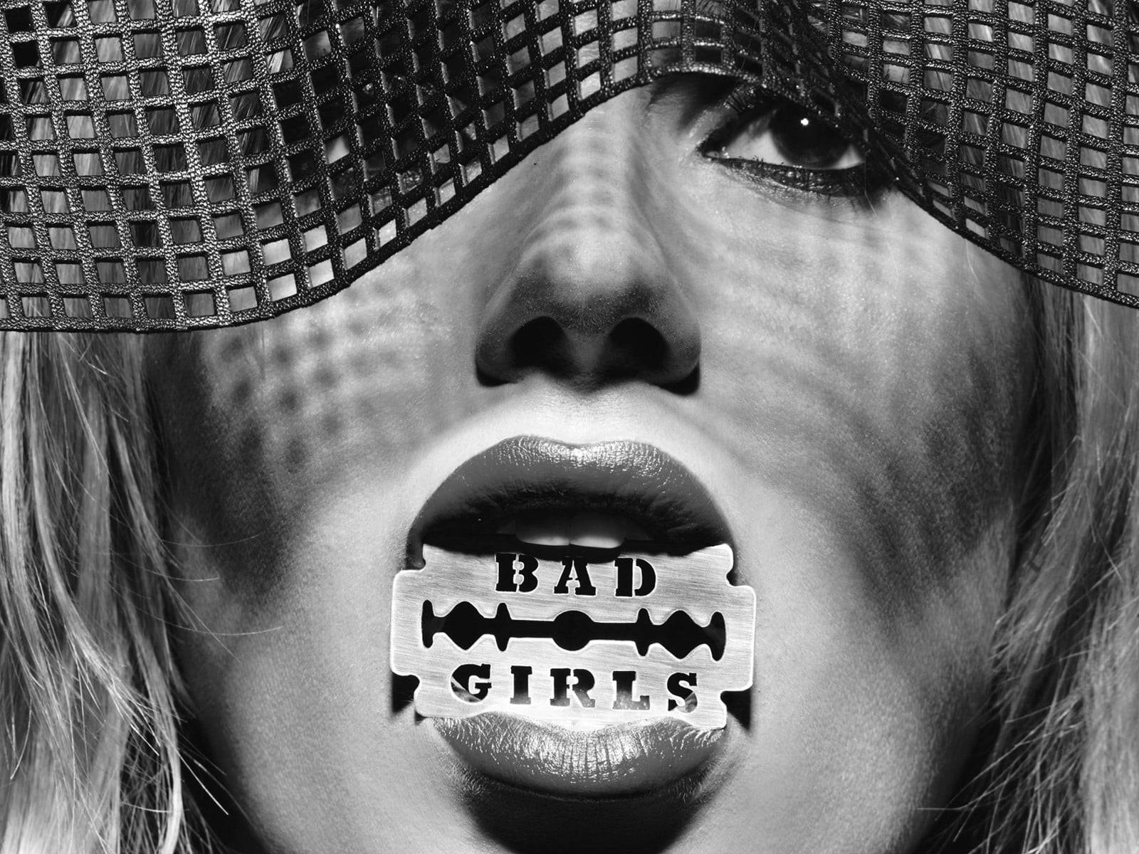 Bad Girl, mesh veil, razor blade, HD Desktop Wallpaper