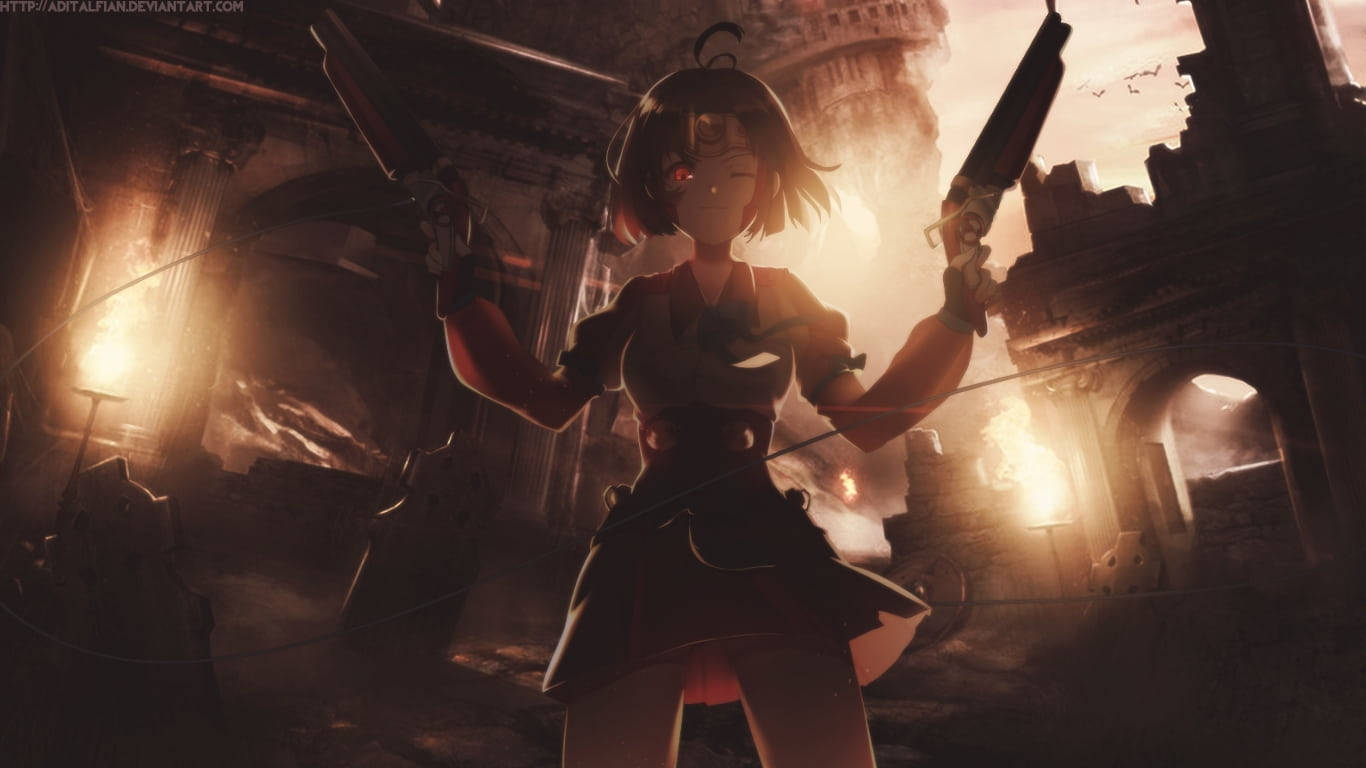 Bad Girl, anime girl, glowing red eyes, HD Desktop Wallpaper