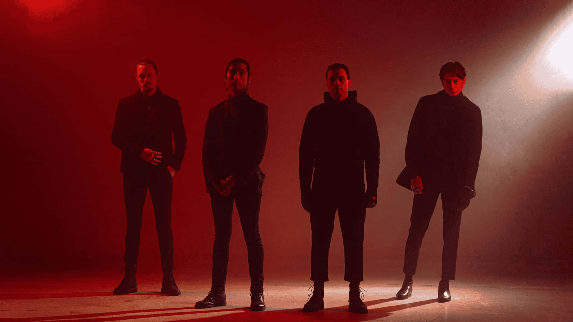 Bad Omens, red haze, dark suits, Full HD Desktop Wallpaper