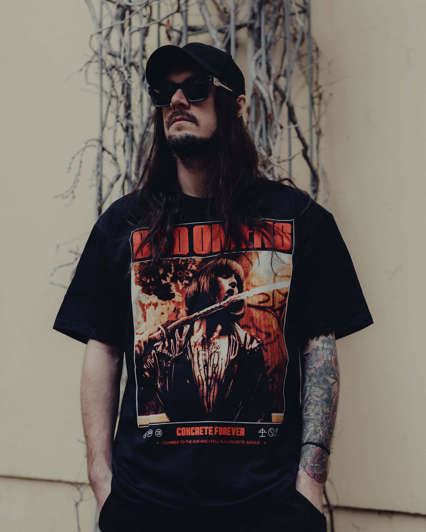 Bad Omens, black t-shirt, graphic print, Full HD Phone Wallpaper