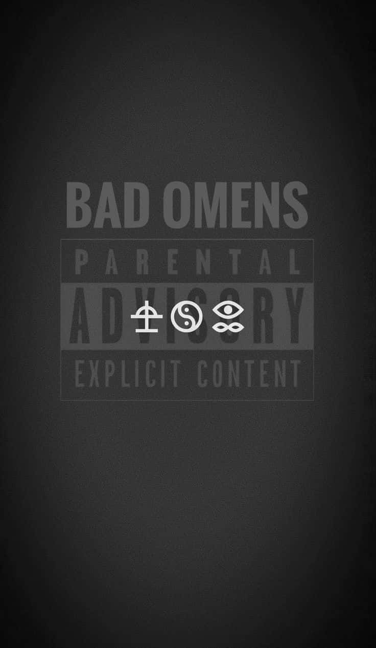 Bad Omens, Parental Advisory Explicit Content, dark gray textured background, SD Phone Wallpaper
