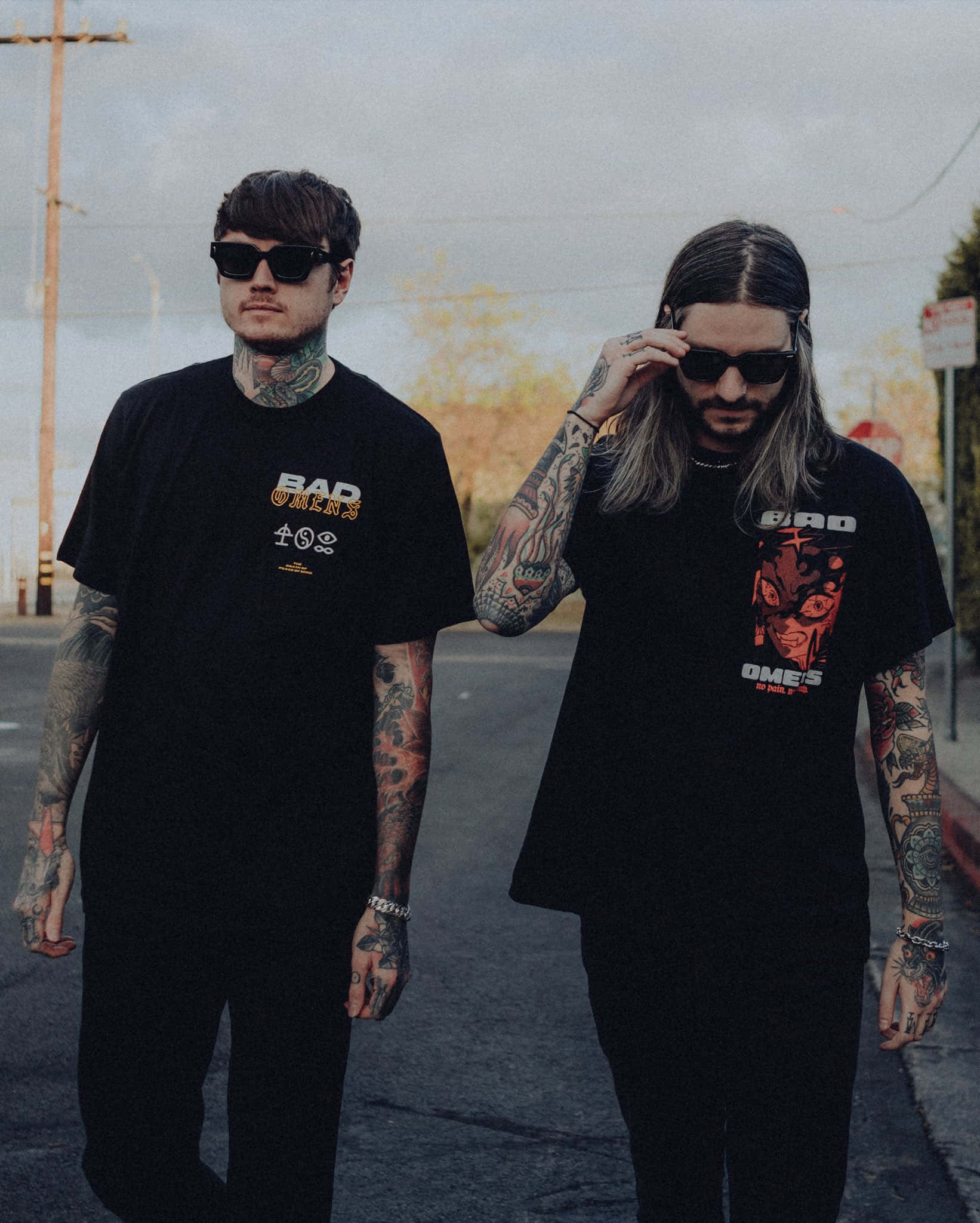BAD OMENS, black, sunglasses, Full HD Phone Wallpaper