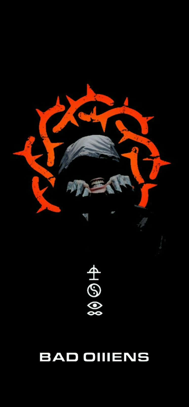 Bad Omens, hooded figure, glowing red barbed wire, HD Phone Wallpaper