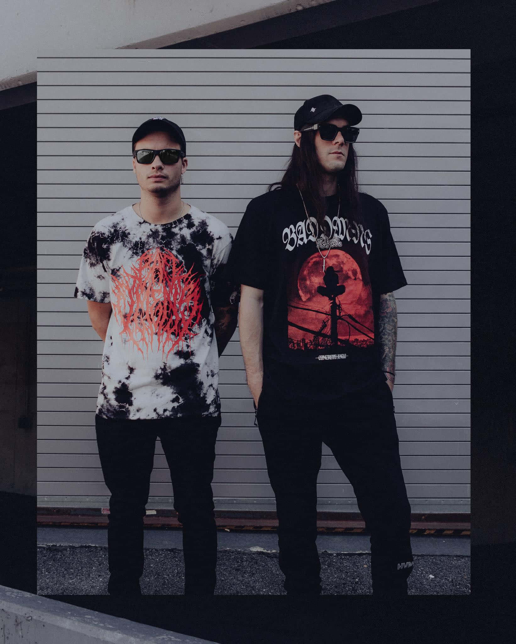 Bad Omens, band members, striped wall, Full HD Phone Wallpaper