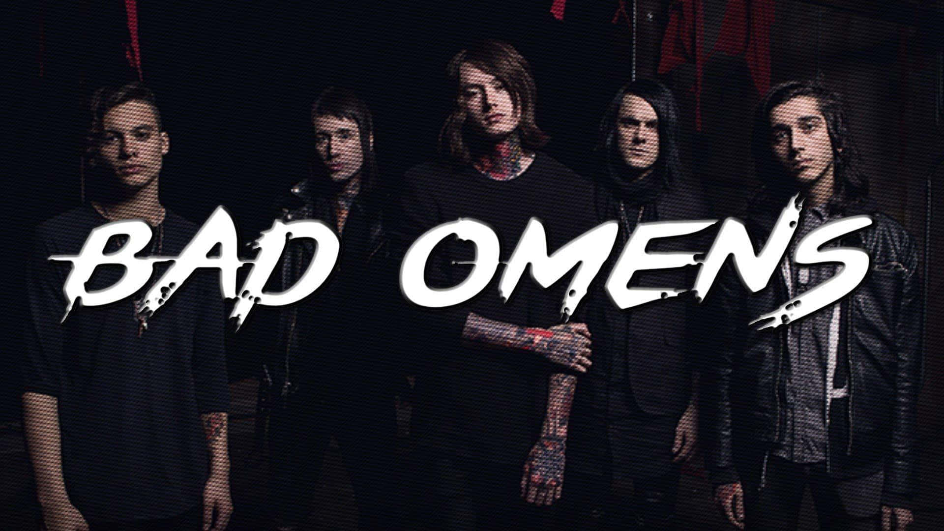 Bad Omens, graffiti-style font, dim lighting, Full HD Desktop Wallpaper