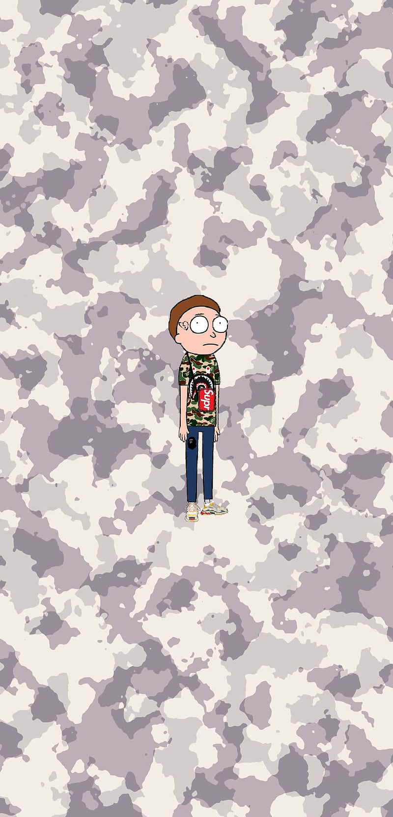 cartoon boy, glasses, muted purple and gray camouflage background, HD Phone Wallpaper