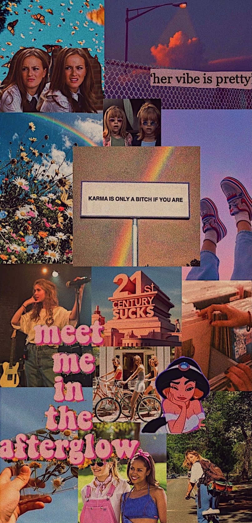 Bad Vibes, rainbows, flowers, HD Phone Wallpaper