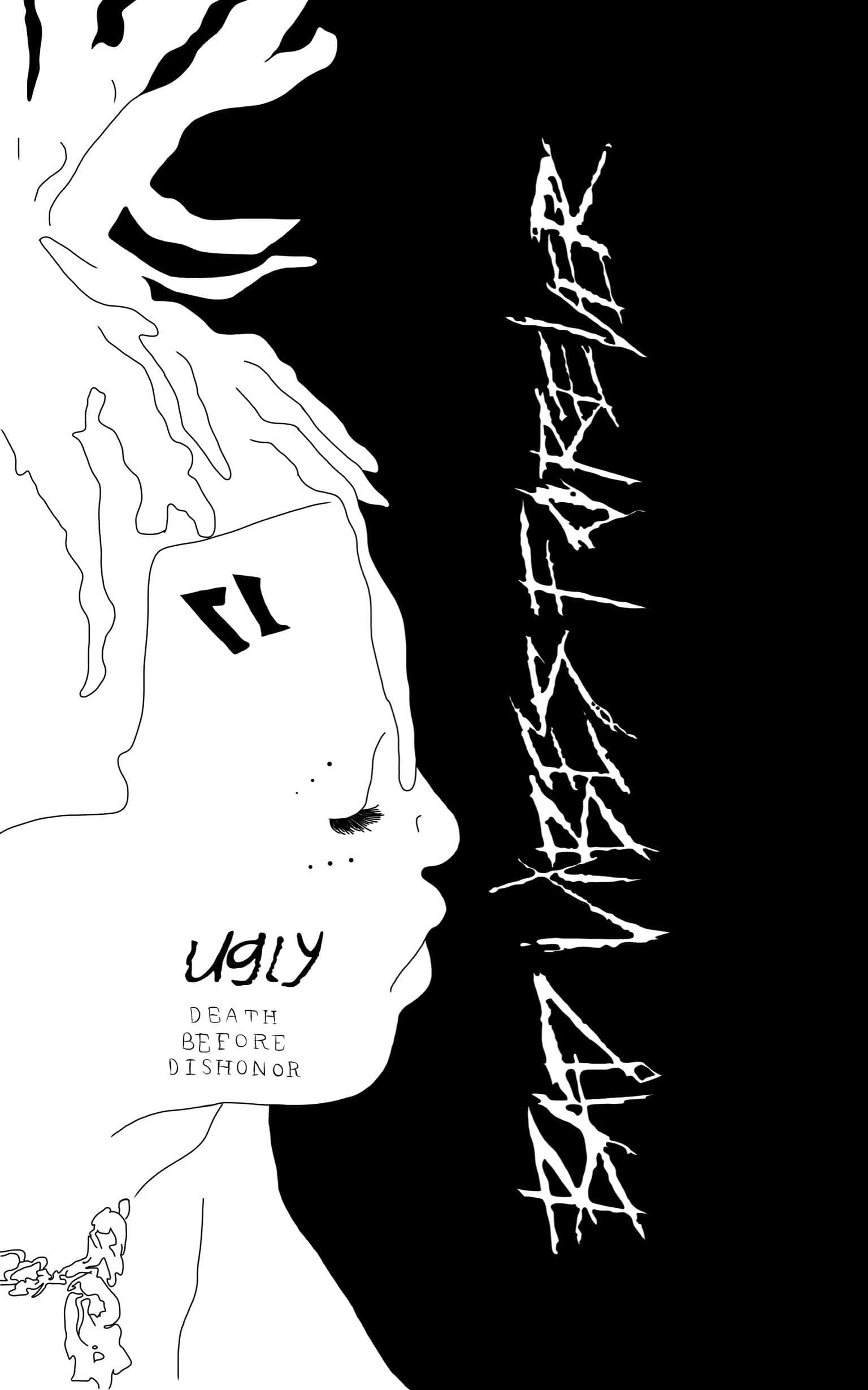 bad vibes, black and white line art, profile, Full HD Phone Wallpaper