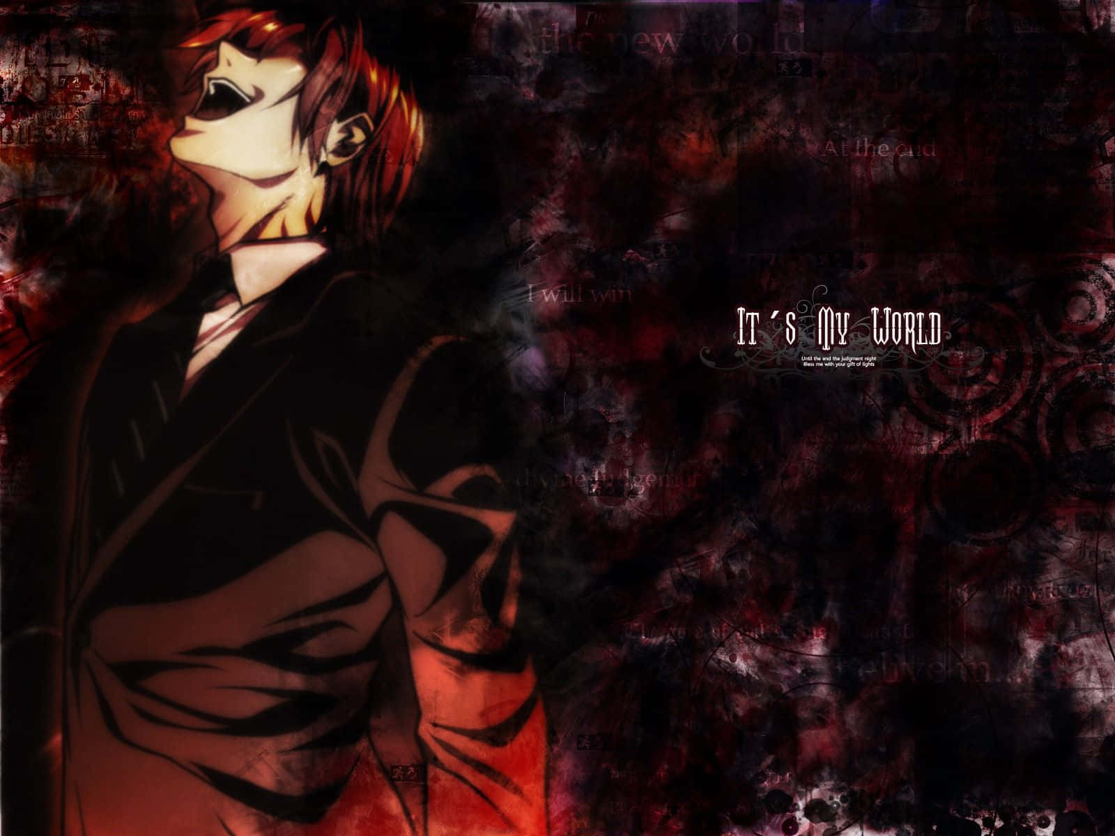 red hair, dark suit, textured red and black background, HD Desktop Wallpaper