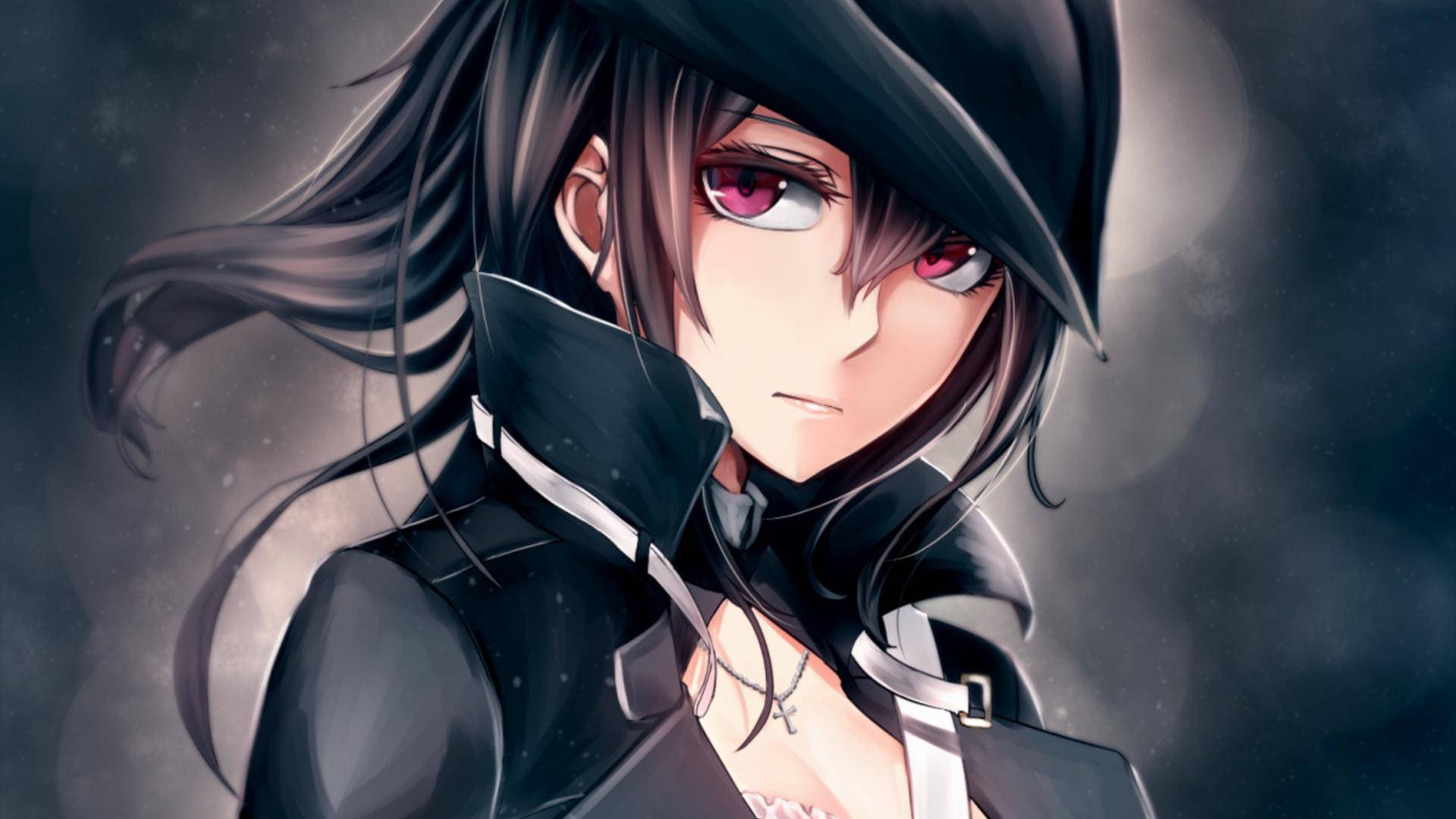 Unstoppable Spirit, badass girl, dark-haired anime girl, Full HD Desktop Wallpaper