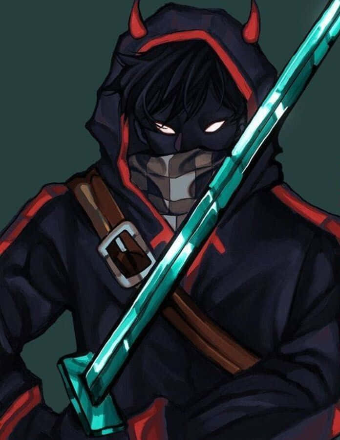 Badboyhalo, red horns, glowing eyes, SD Phone Wallpaper