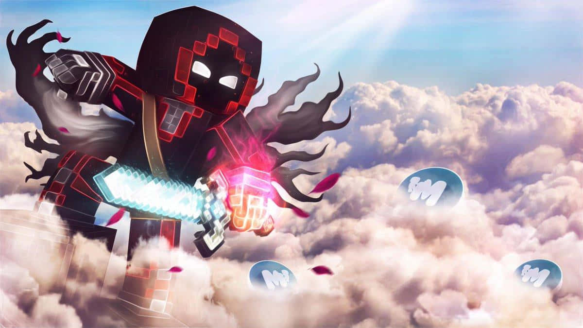 Badboyhalo, pixelated warrior, glowing sword, SD Desktop Wallpaper