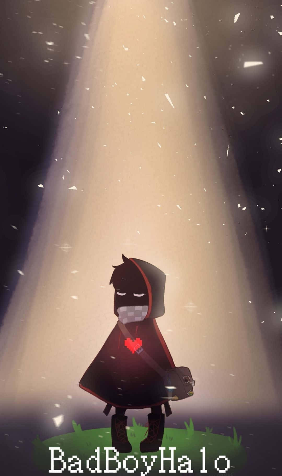 Badboyhalo, glowing red heart, beam of light, HD Phone Wallpaper