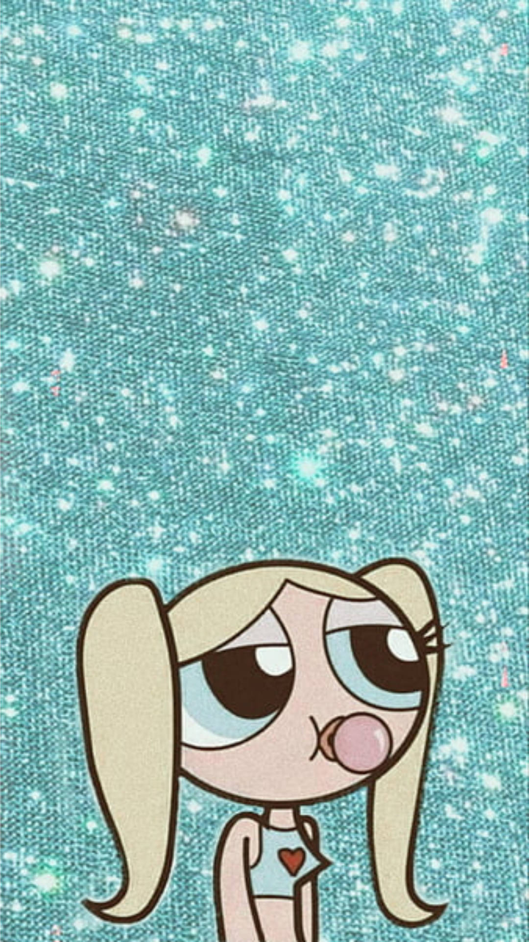 Baddie Cartoon, pigtails, heart shirt, Full HD Phone Wallpaper