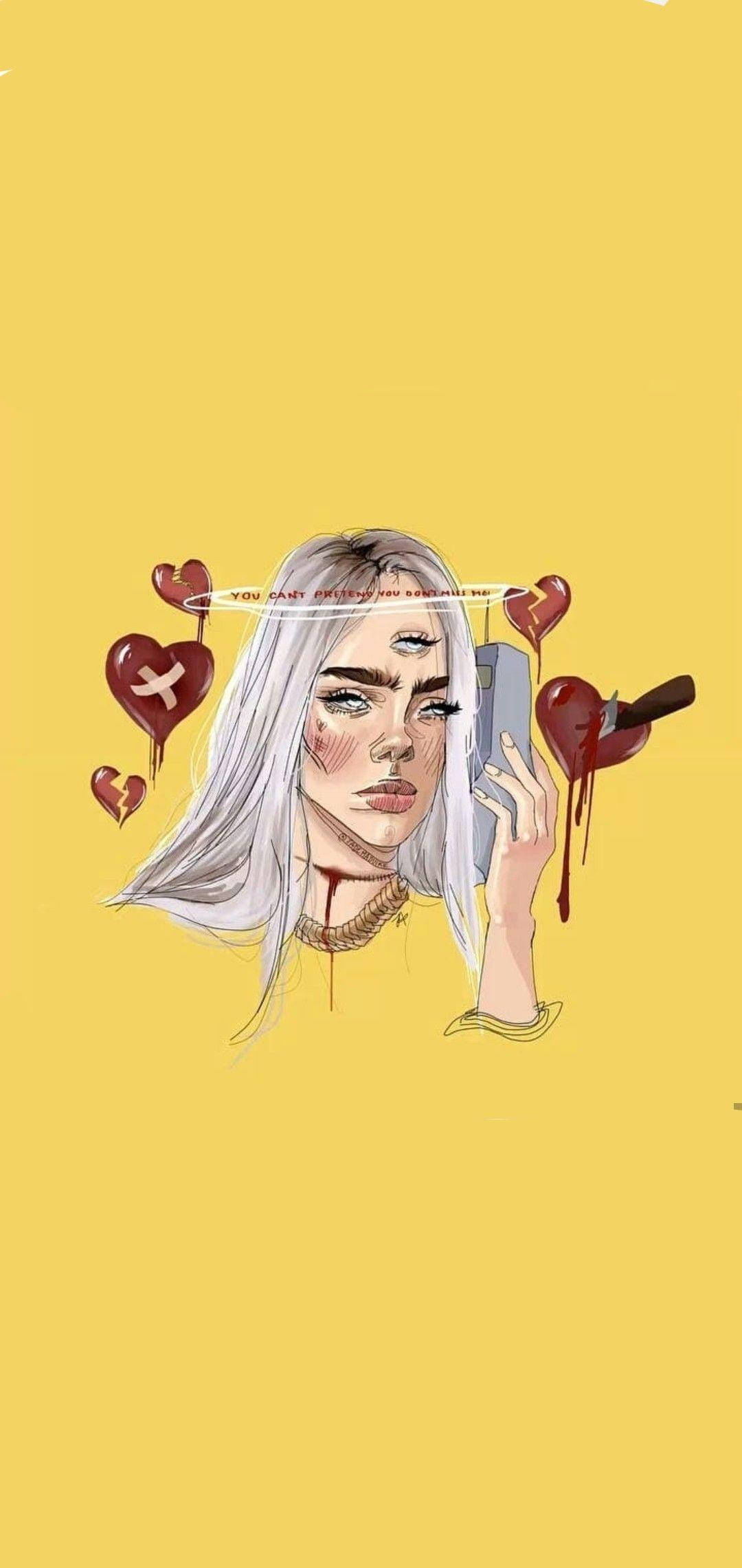 Baddie Cartoon Girl, white hair, phone, Full HD Phone Wallpaper