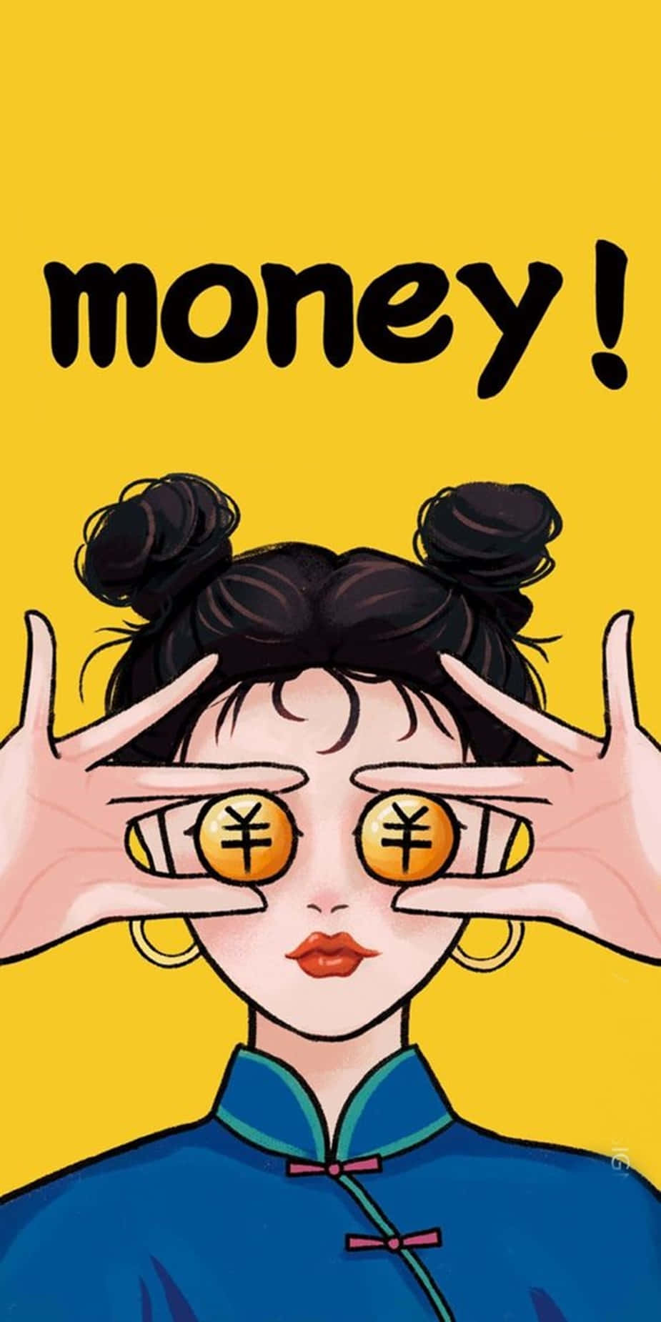 baddie girl, coin eyes, hands framing her face, HD Phone Wallpaper