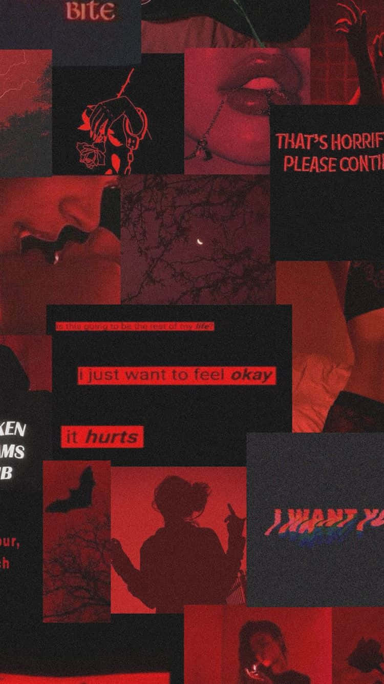 black, red, collage, HD Phone Wallpaper