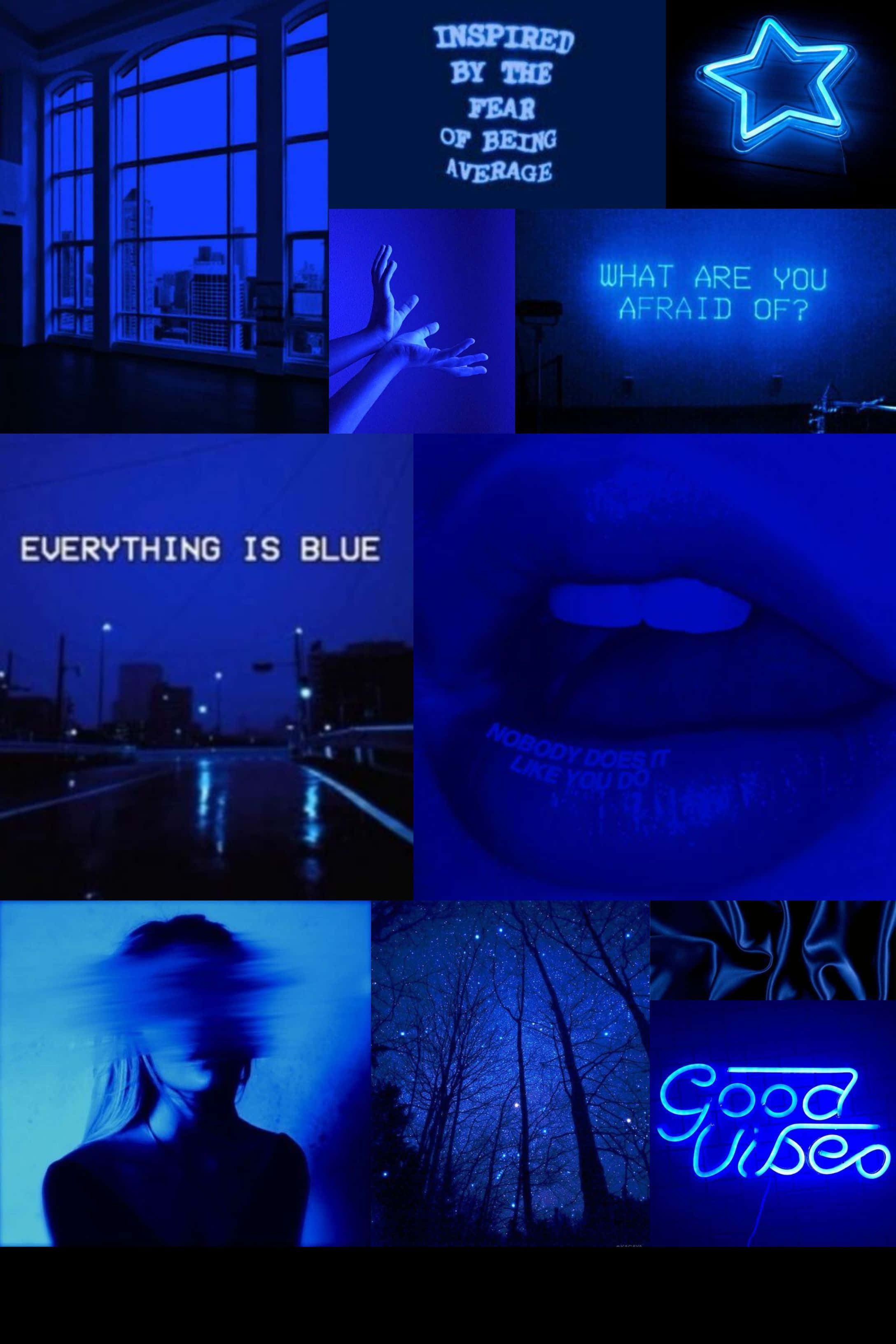 Blue Baddie, neon signs, text phrases, 2K Phone Wallpaper