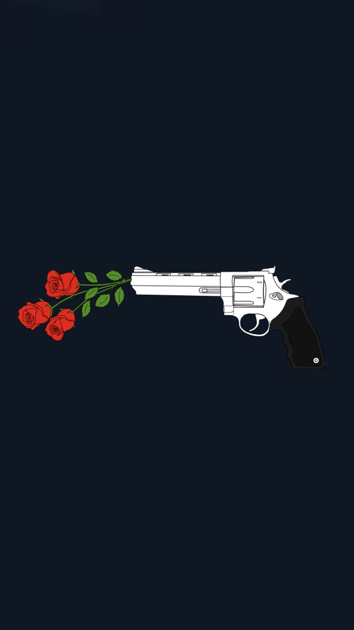 Baddie iPhone, stark white revolver, vibrant red rose bouquet, Full HD Phone Wallpaper