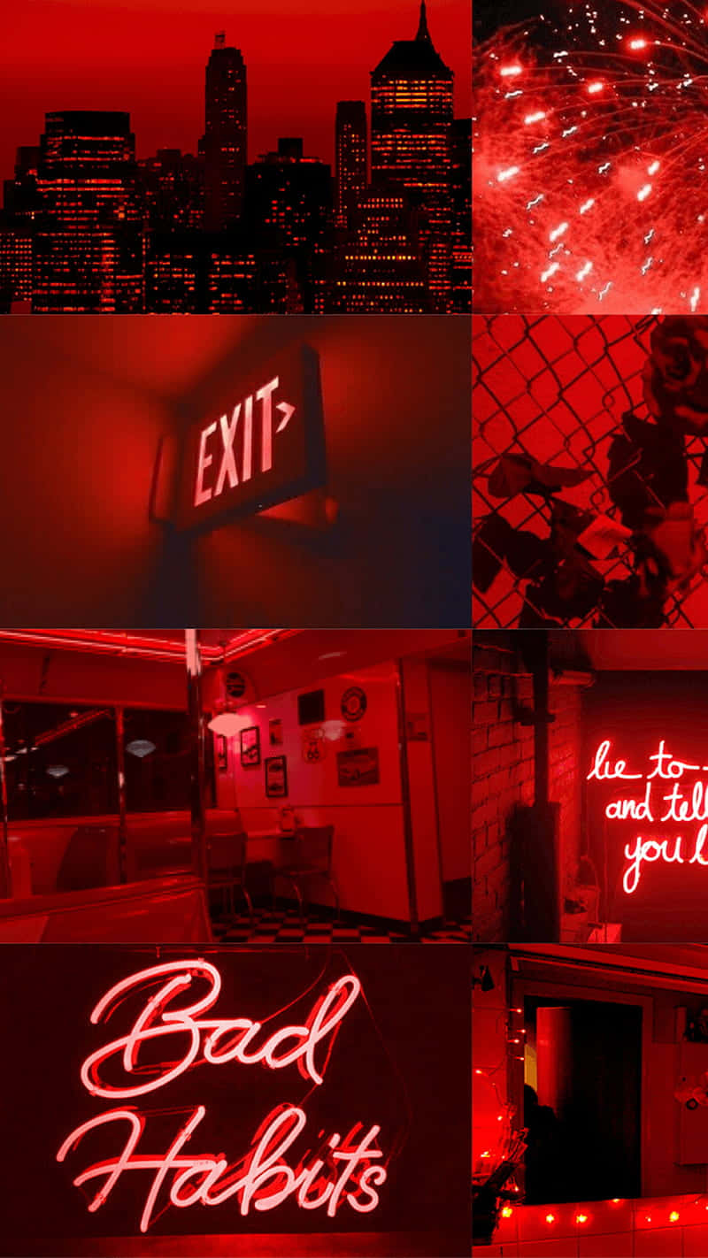 Baddie iPhone, red-tinted, neon signs, HD Phone Wallpaper