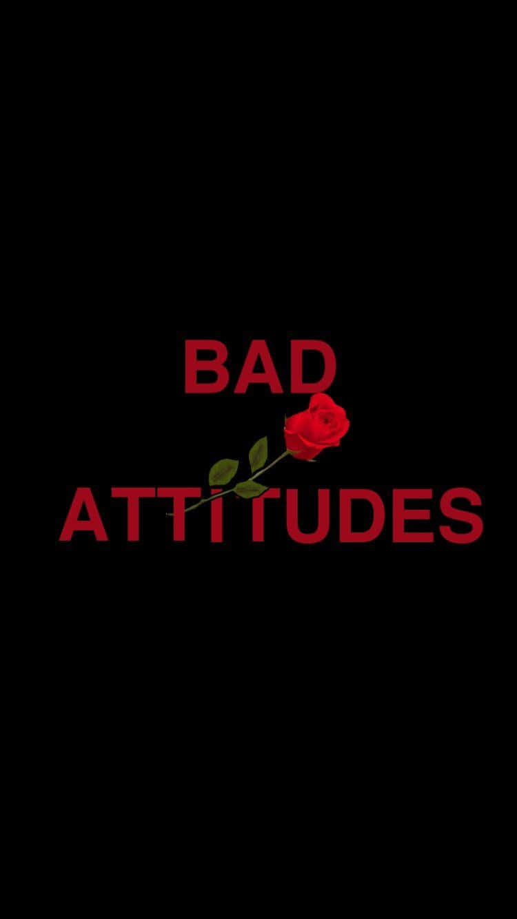 Baddie Attitudes, red rose, black background, HD Phone Wallpaper