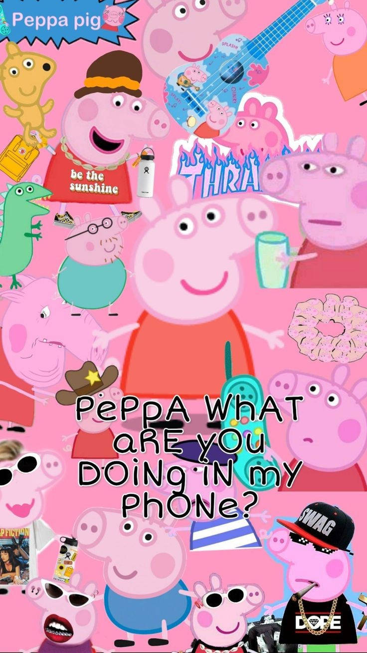 Peppa Pig, vibrant pink, trendy outfits, HD Phone Wallpaper