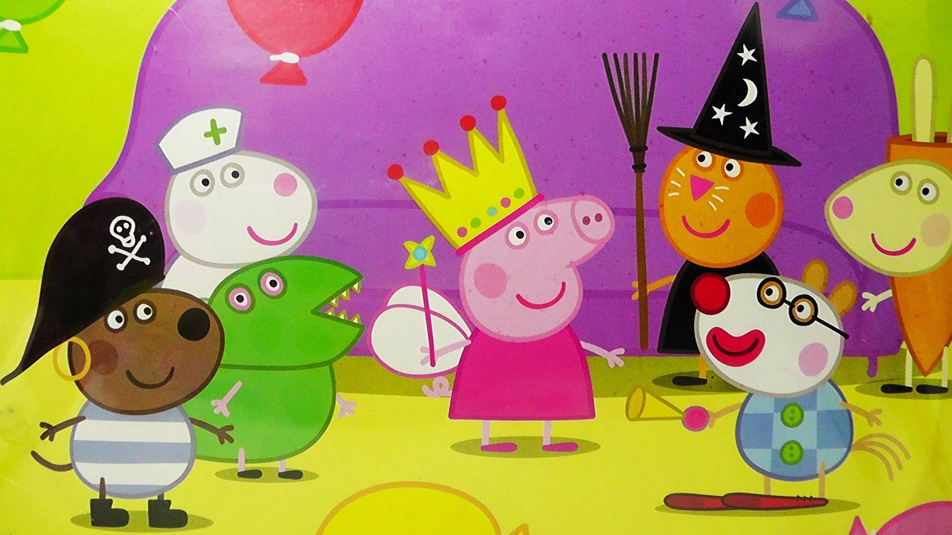 Peppa Pig, costume party, colorful costumes, Full HD Desktop Wallpaper
