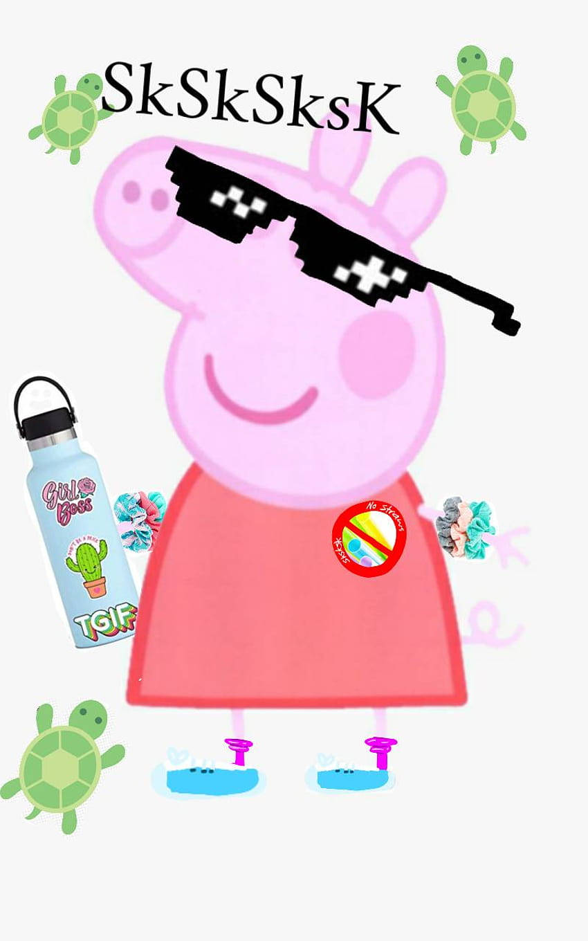Peppa Pig, green jacket, sunnies, HD Phone Wallpaper