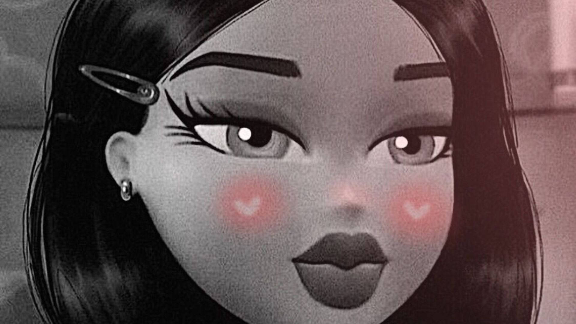Baddie PFP, hearts on cheeks, anime girl, Full HD Desktop Wallpaper