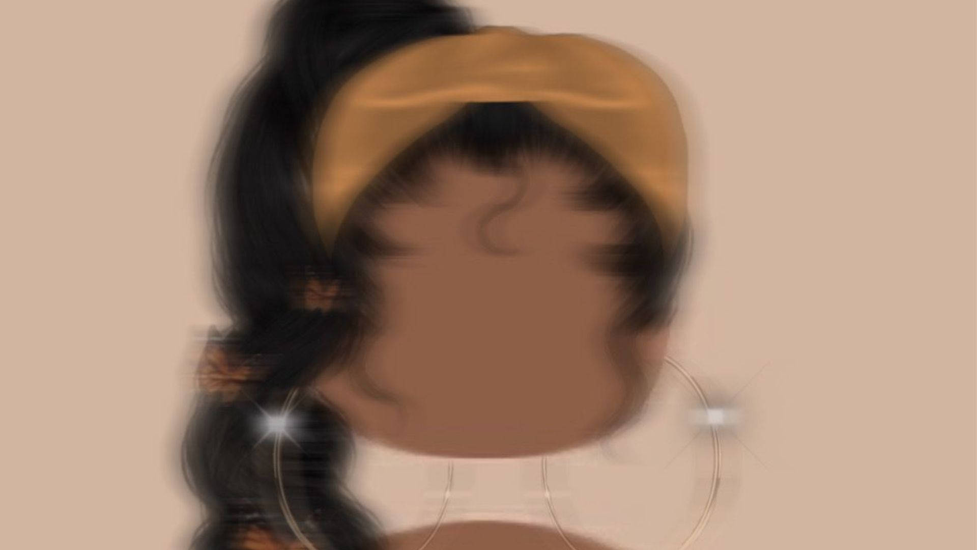 baddie pfp, shiny earrings, gold headband, Full HD Desktop Wallpaper