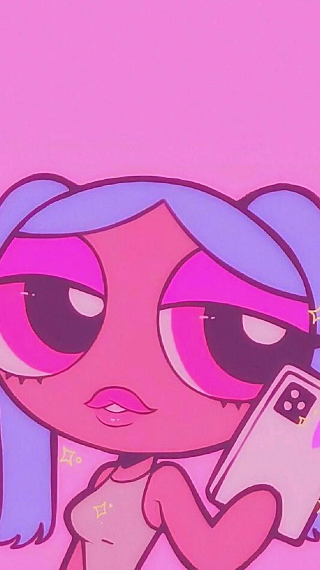 Baddie PFP, purple hair, pink eyes, Full HD Phone Wallpaper