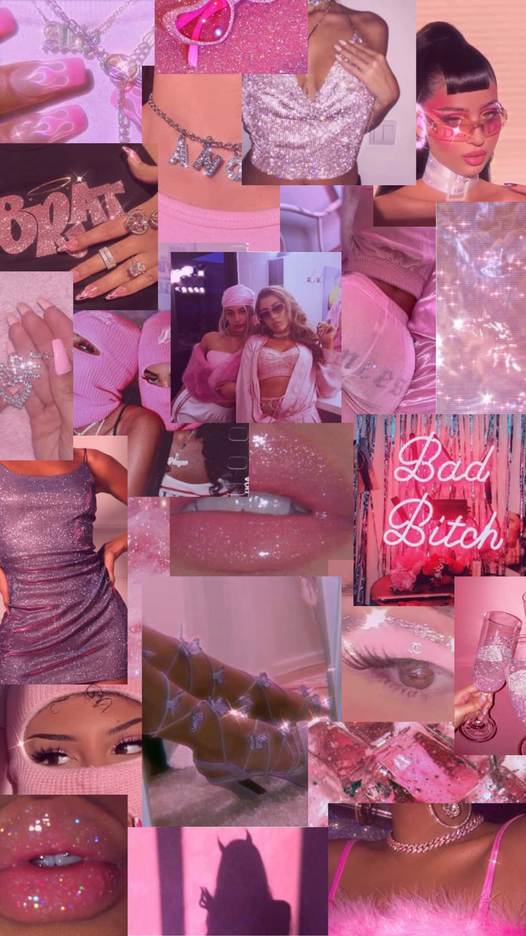glittery pink, glamorous selfies, accessories, Full HD Phone Wallpaper