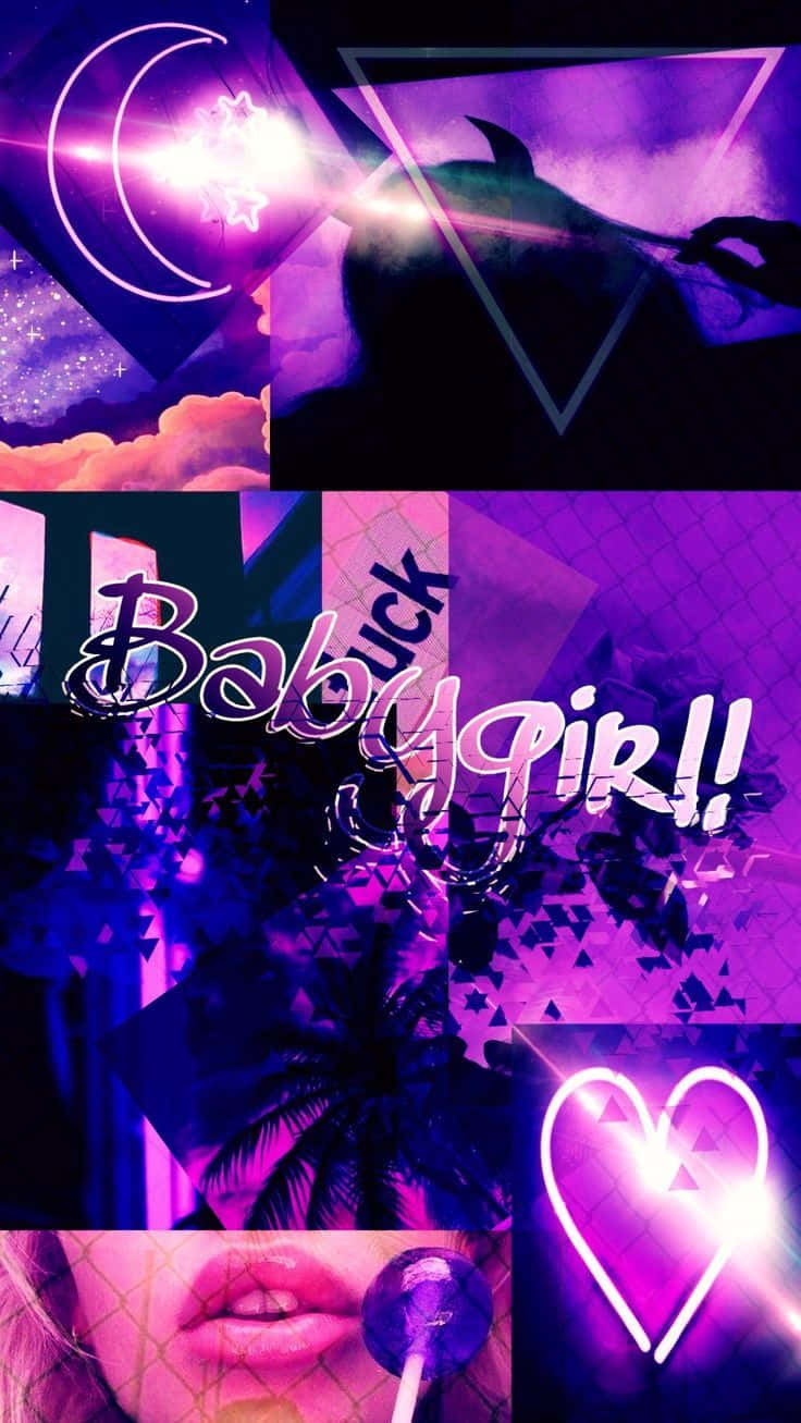 baddie tumblr, vibrant purple, pink neon, HD Phone Wallpaper
