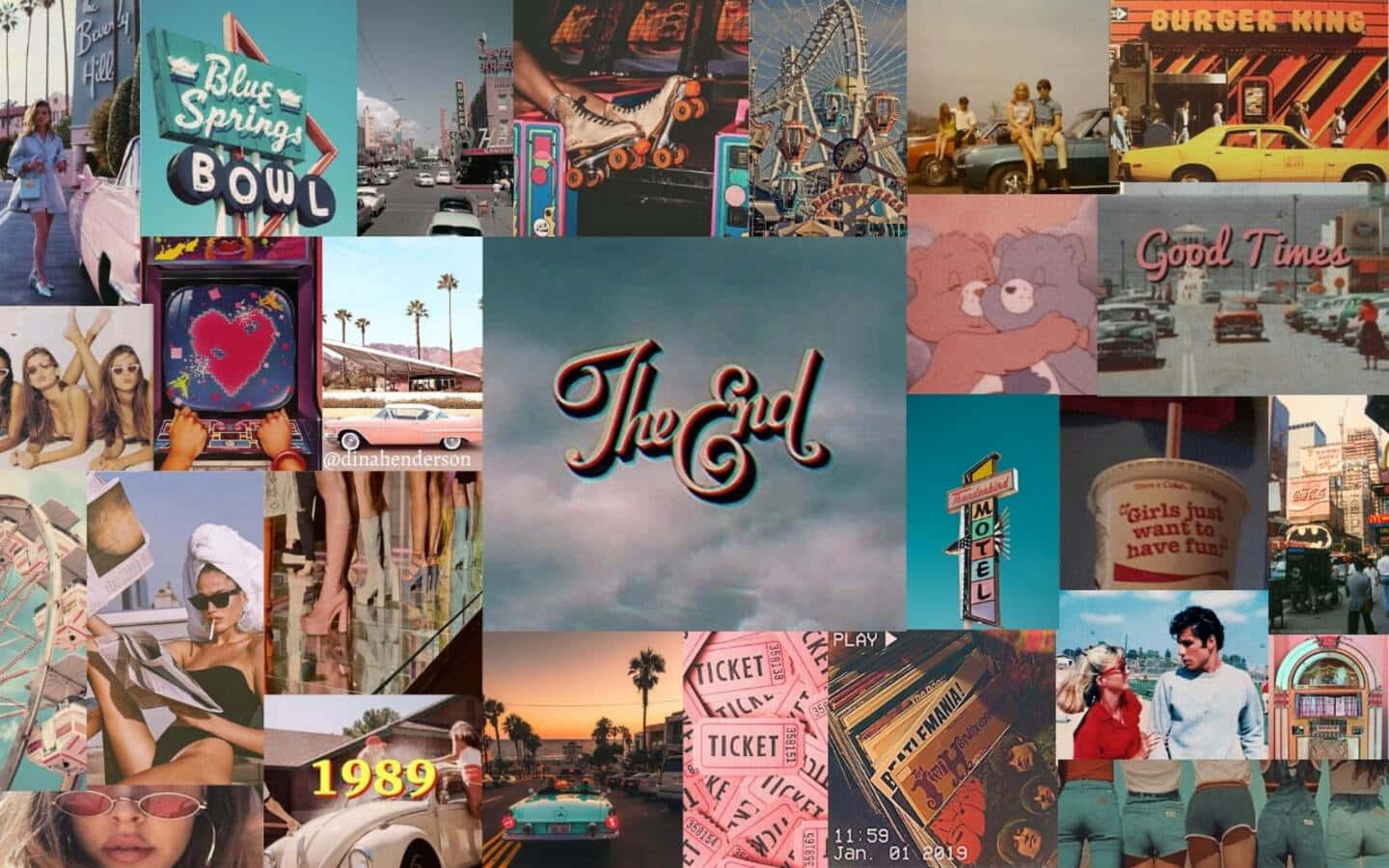 Baddie Vintage 90's Aesthetic, neon signs, vintage cars, HD Desktop Wallpaper