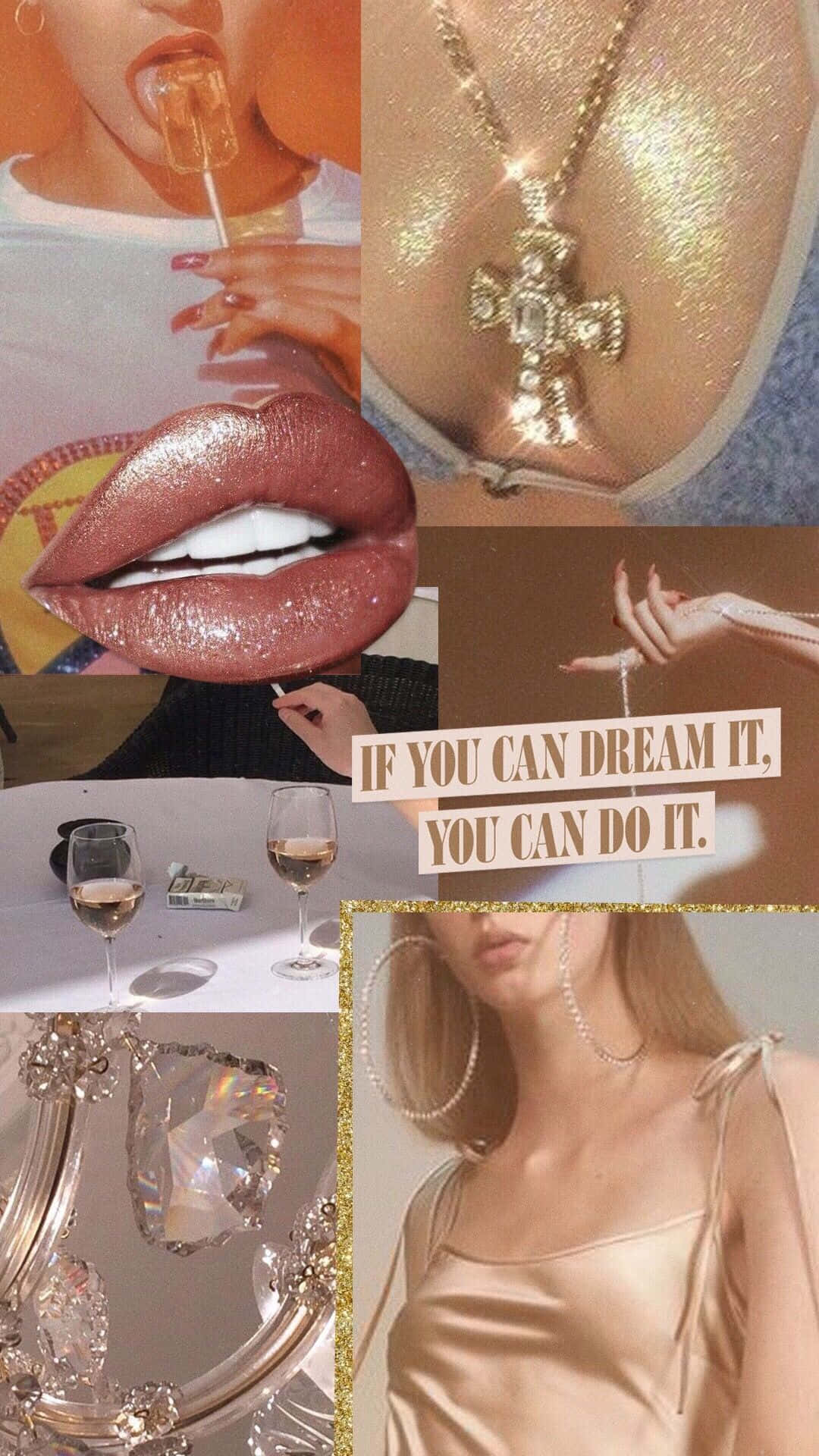 glittery lips, champagne moments, motivational quote, Full HD Phone Wallpaper