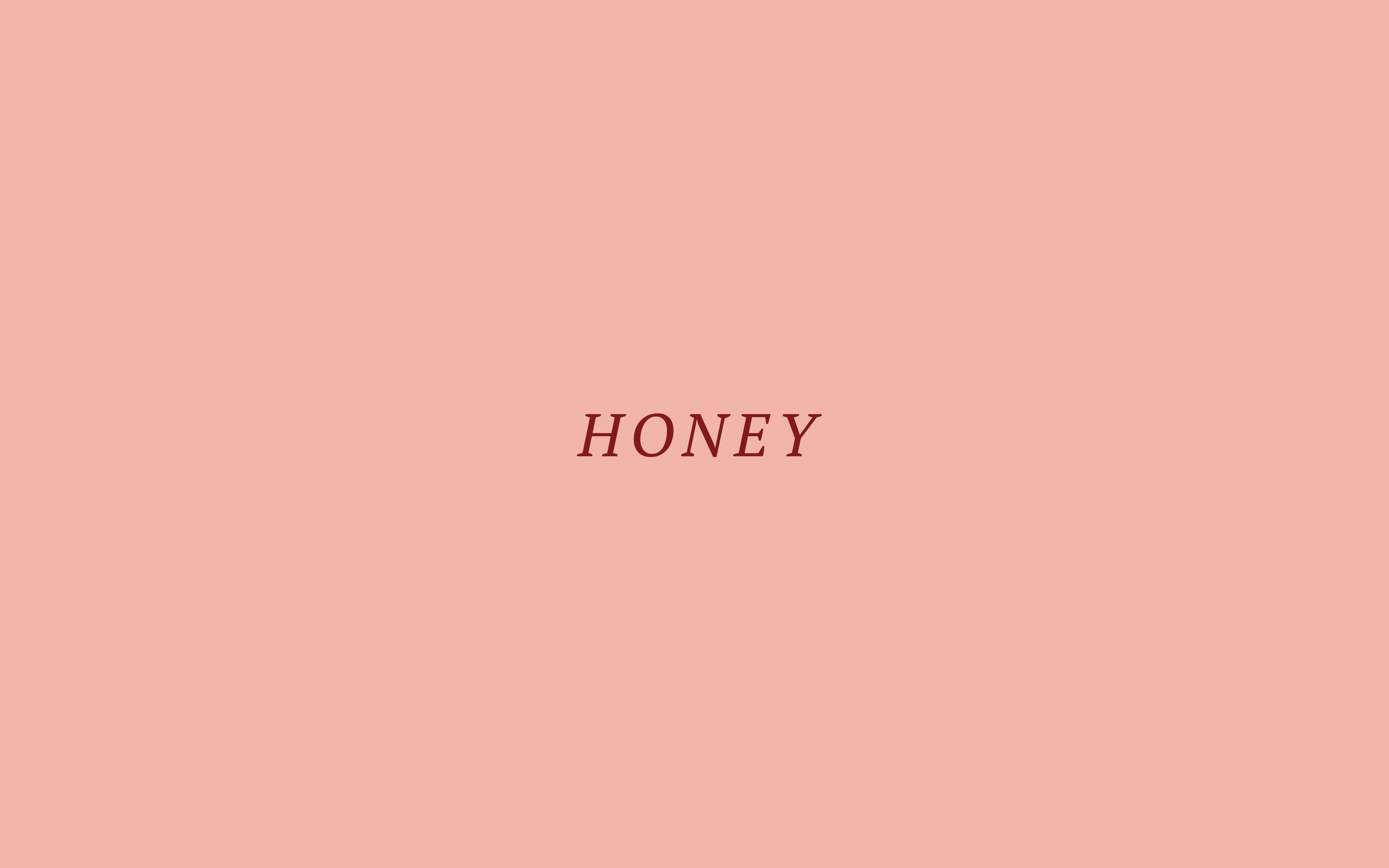 Minimalist Baddie Honey, honey, elegant red serif font, 4K Desktop Wallpaper