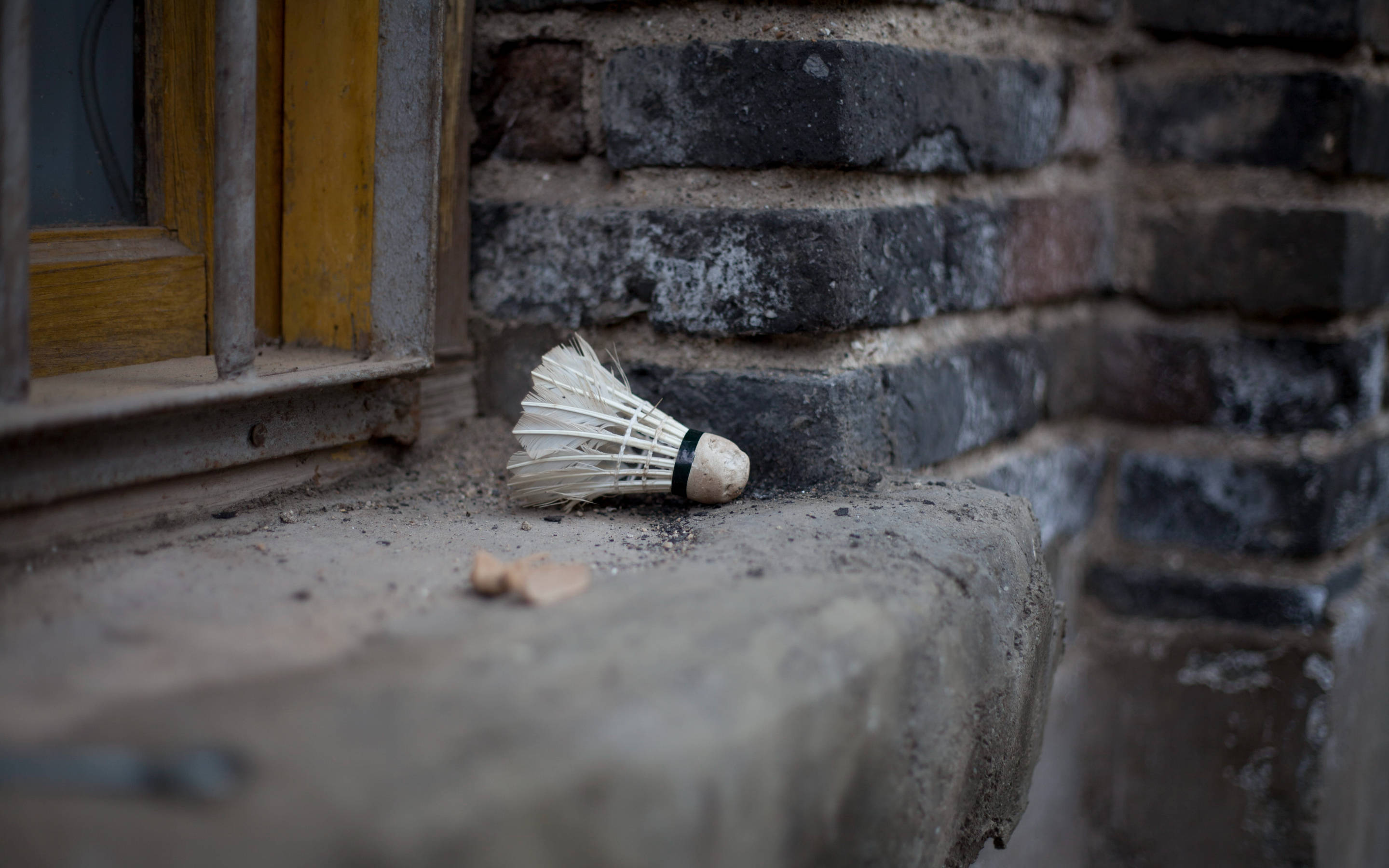 badminton shuttlecock, window ledge, gritty windowsill, 2K Desktop Wallpaper