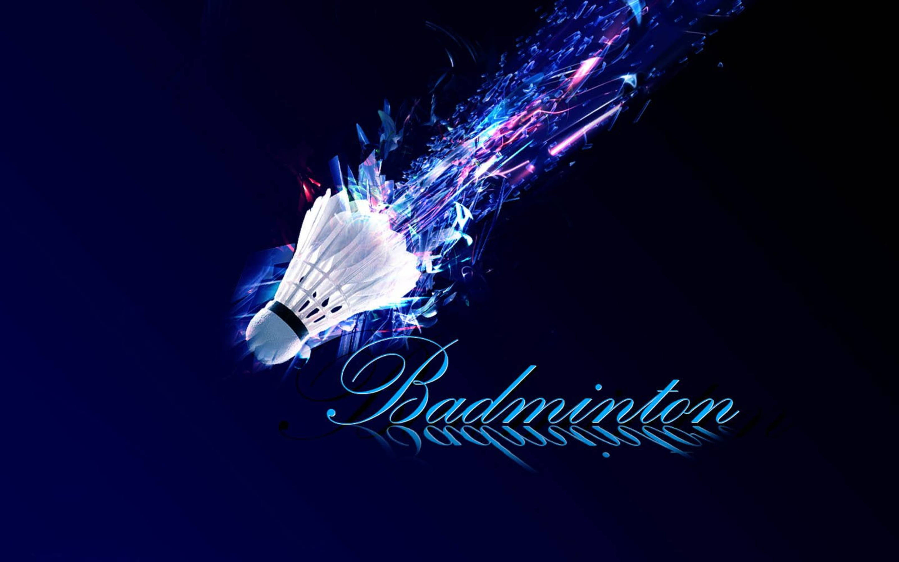 badminton, stylized prism shuttlecock, dark blue space, 2K Desktop Wallpaper