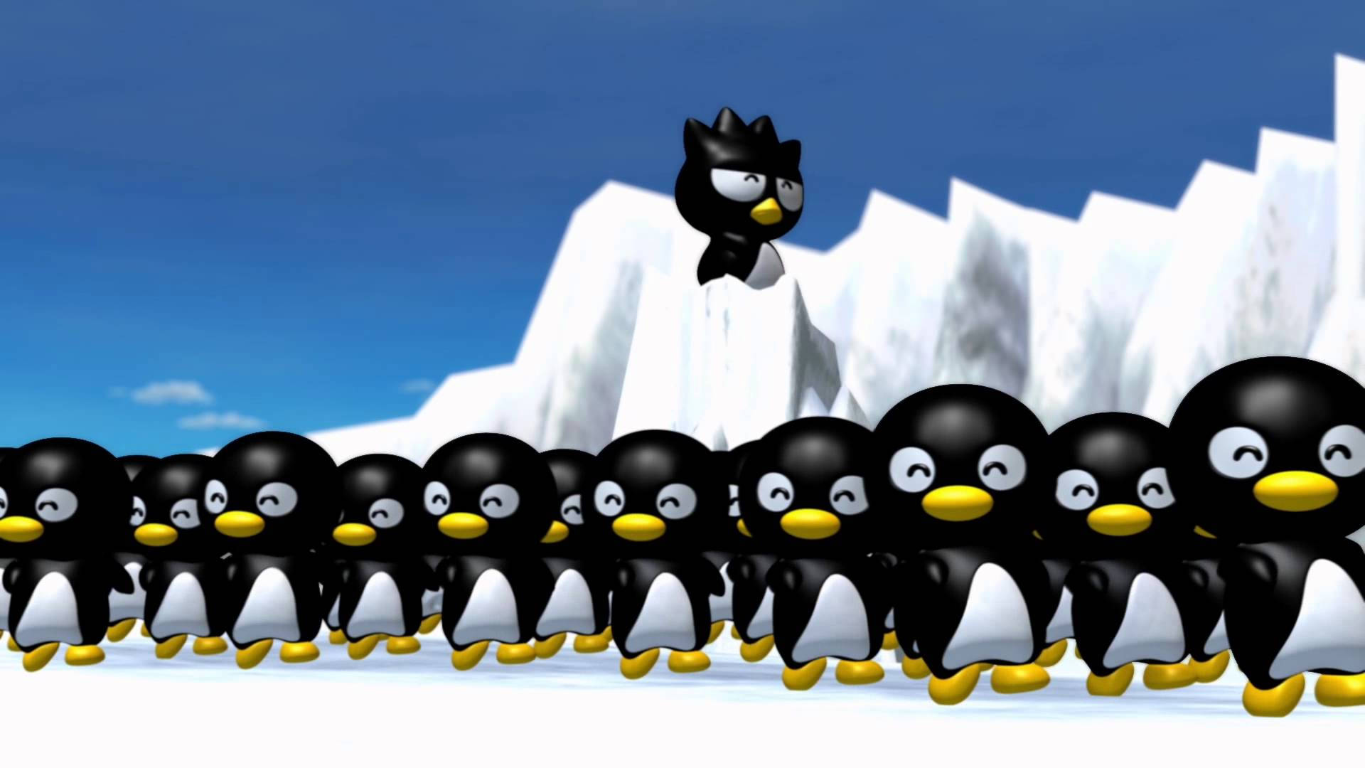 Badtz Maru, penguin, iceberg, Full HD Desktop Wallpaper