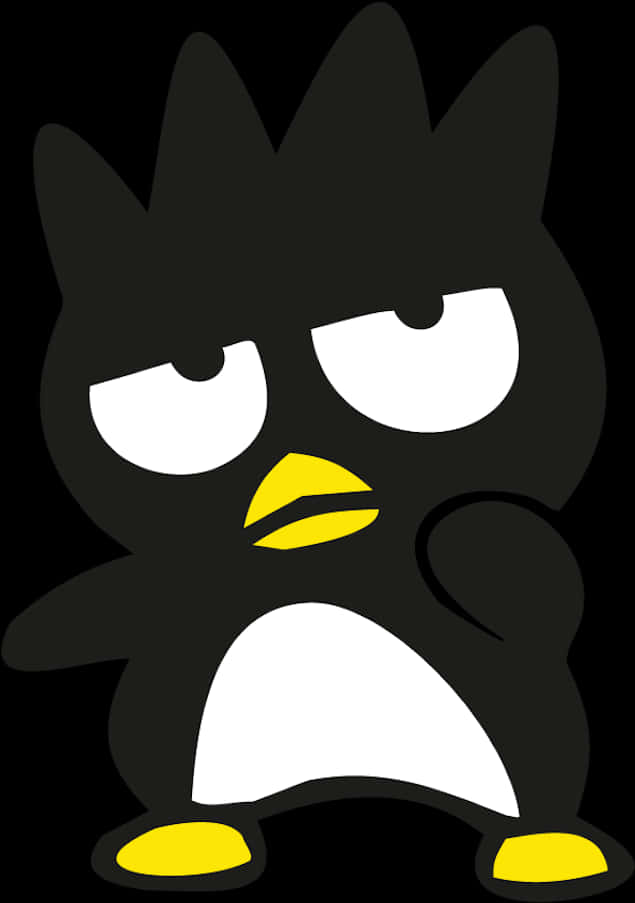 Badtz maru, black background, yellow beak, SD Phone Wallpaper