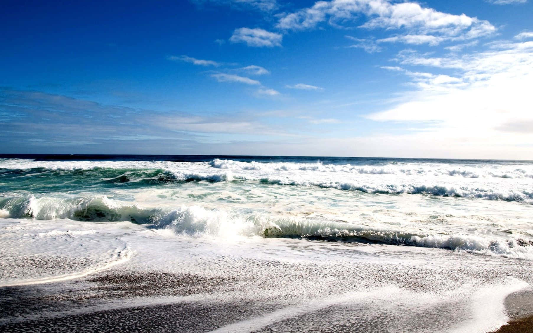 Bahamas Beach, turquoise waves, dark pebble beach, HD Desktop Wallpaper