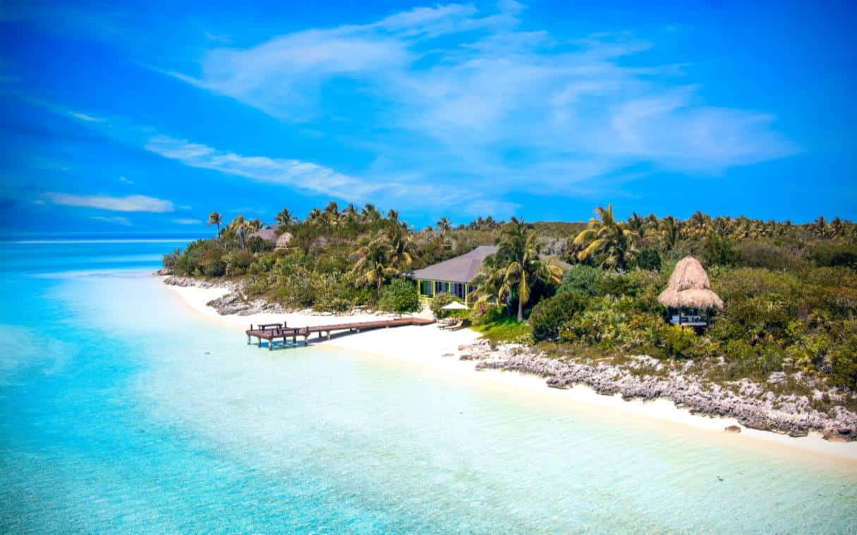 Bahamas Island, turquoise sea, white sand, SD Desktop Wallpaper