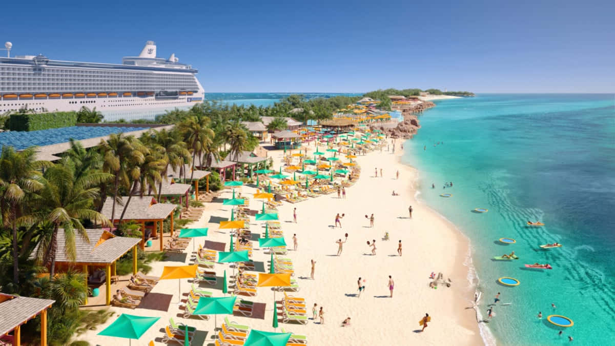 Bahamas Island, tropical beach, tourists, SD Desktop Wallpaper