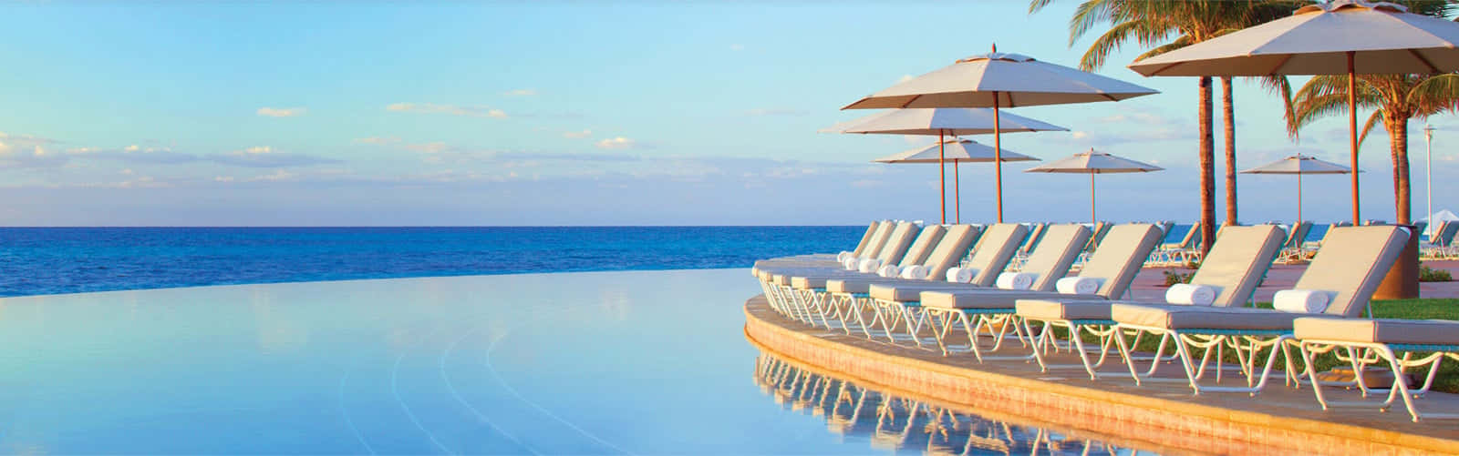 Bahamas Island, infinity pool, ocean, HD Desktop Wallpaper